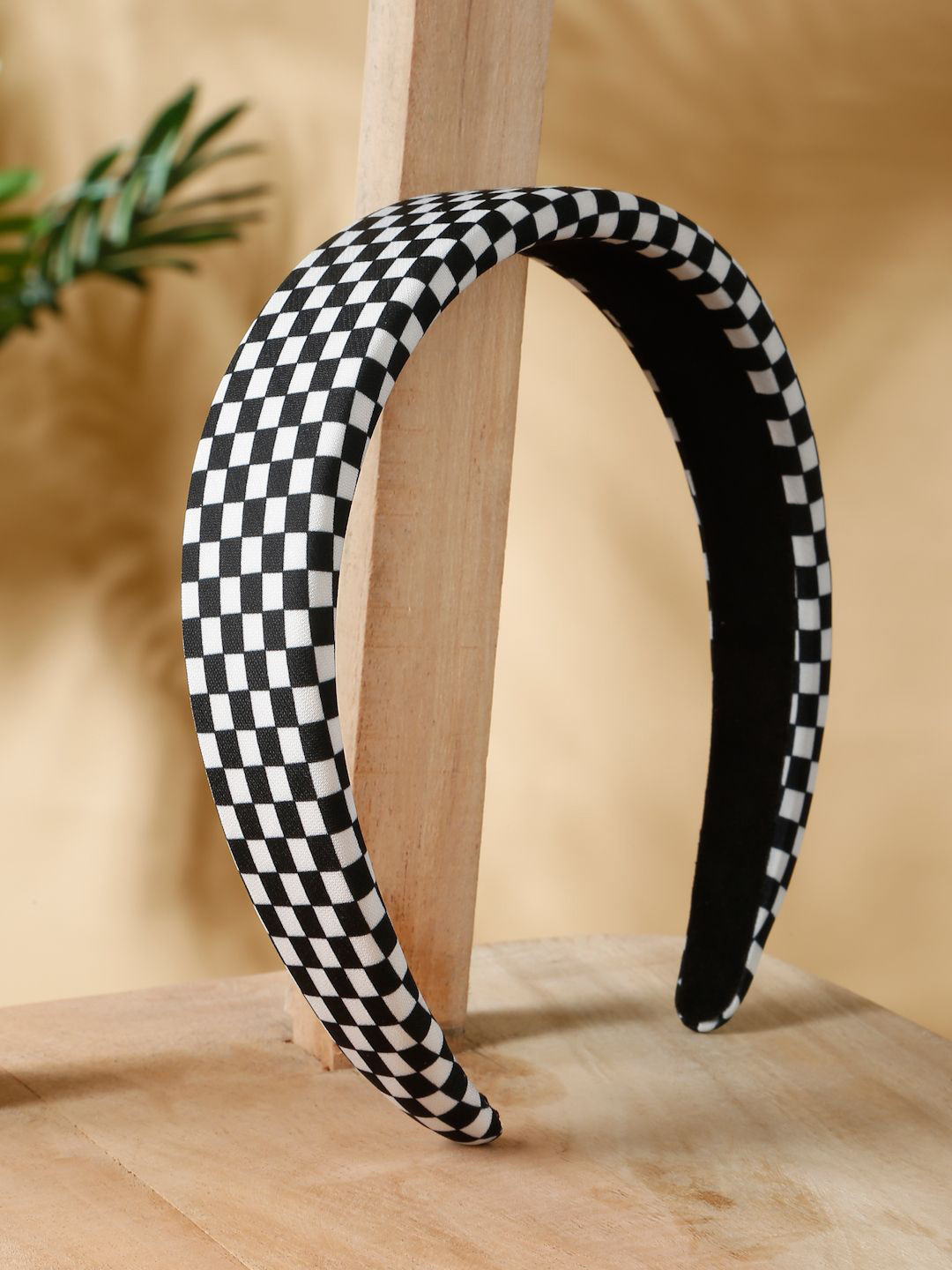 Stoln Women Black and White Checked Hair Band