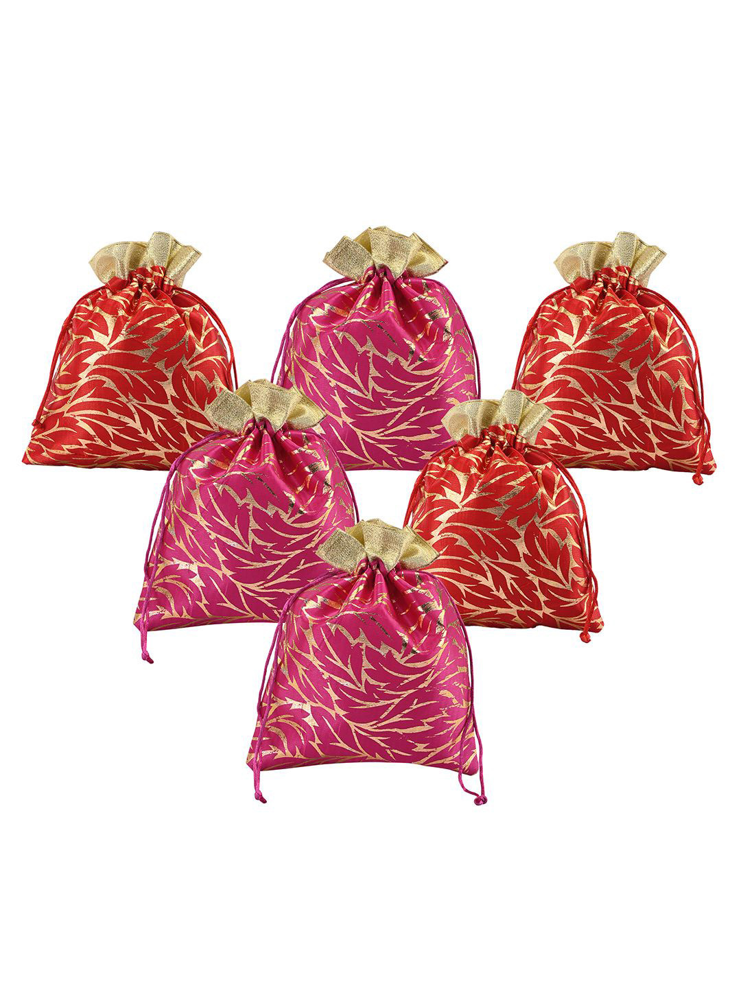 Kuber Industries 6 Pcs Potli Bag For Women & Girls Printed Potli Clutch