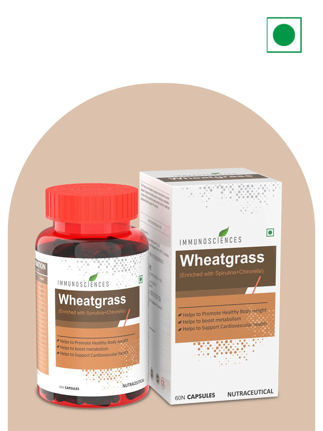 Immunosciences Wheatgrass Capsules - 60 Capsules