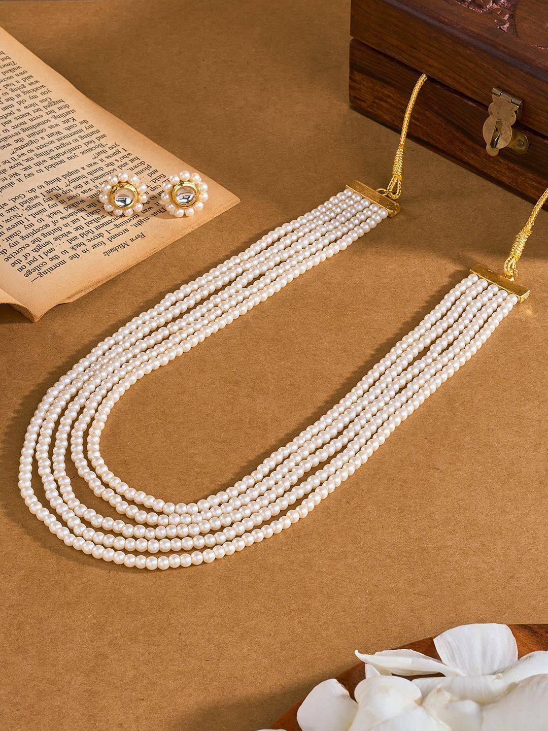 TEEJH Jalsa Gold-Plated Beaded Jewellery Set