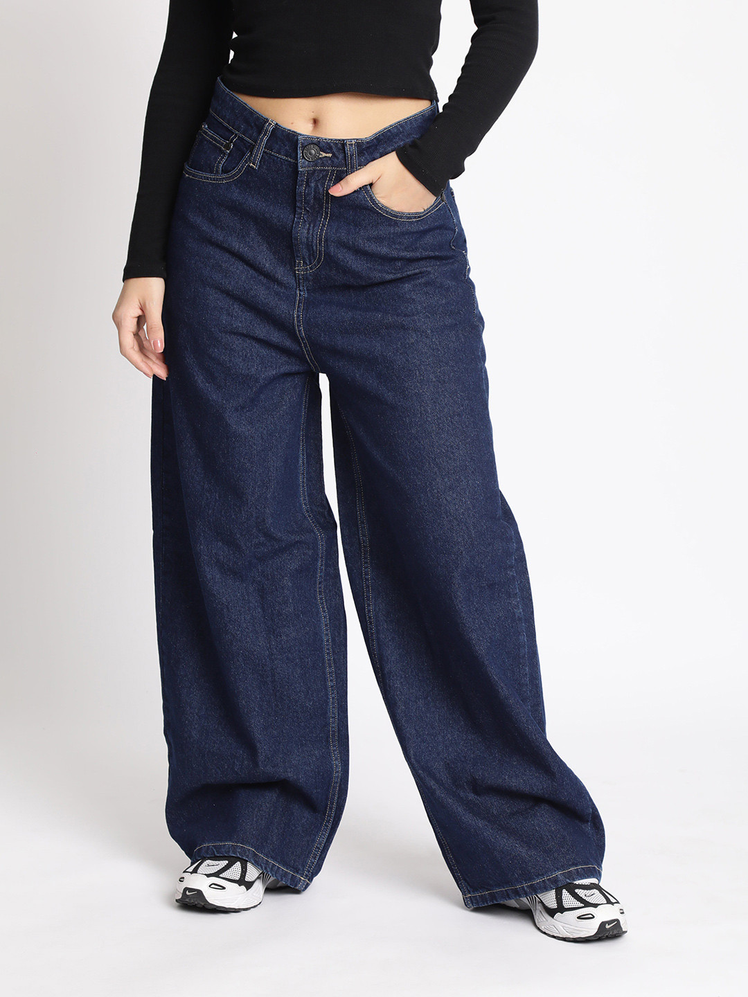 Bene Kleed Women High-Rise Super Baggy Jeans - Baggy
