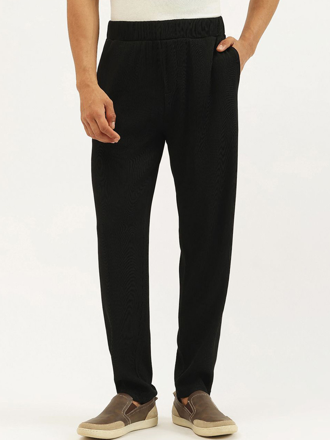 DressBerry Women Gentle Edge High-Waist Relaxed Fit Trousers