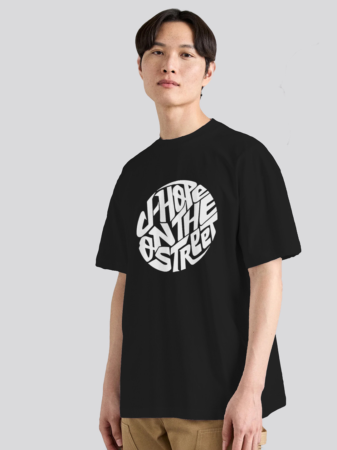 The Korhean Store Unisex BTS On The Street Streetwear Regular Fit Graphic Printed Cotton Tshirt