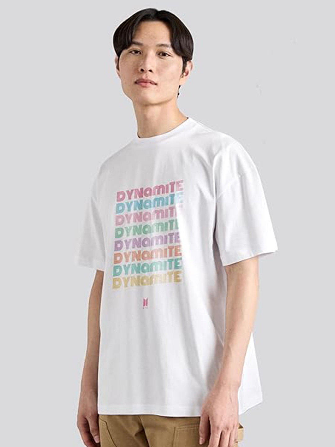 The Korhean Store Unisex BTS Dynamite Text Streetwear Regular Fit Graphic Printed Cotton Tshirt
