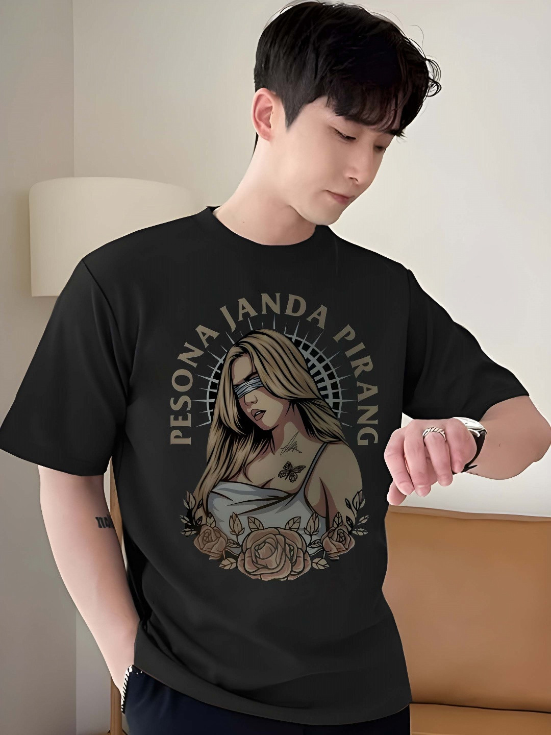 KAIDO Men Drop-Shoulder Sleeves T-shirt