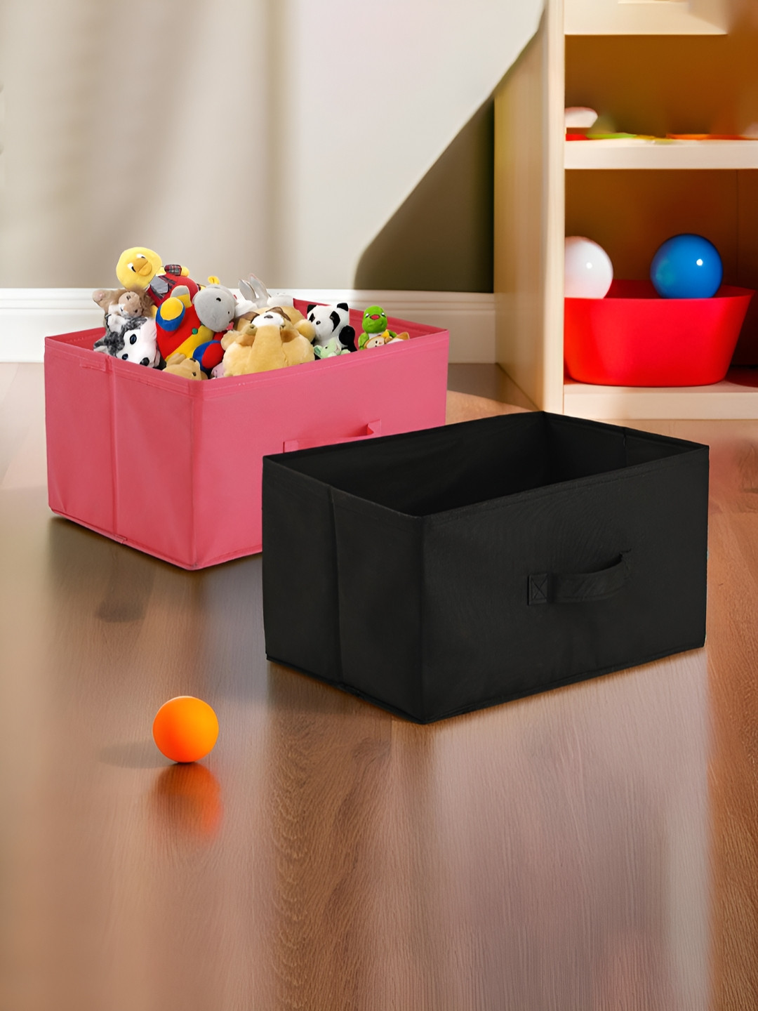 Aura Pink Set of 2 Foldable & Multipurpose Wardrobe Storage Box 26 L