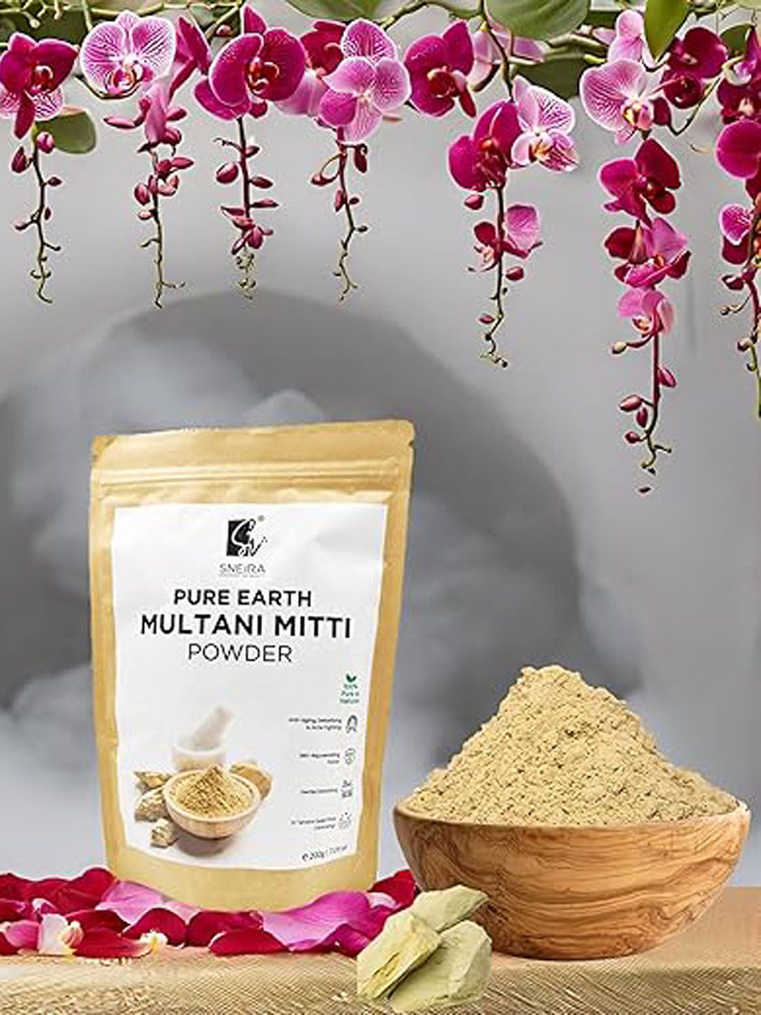 SNEIRA Discover The Beauty Set Of 5 Pure Earth Multani Mitti Powder Face Pack - 200 g Each