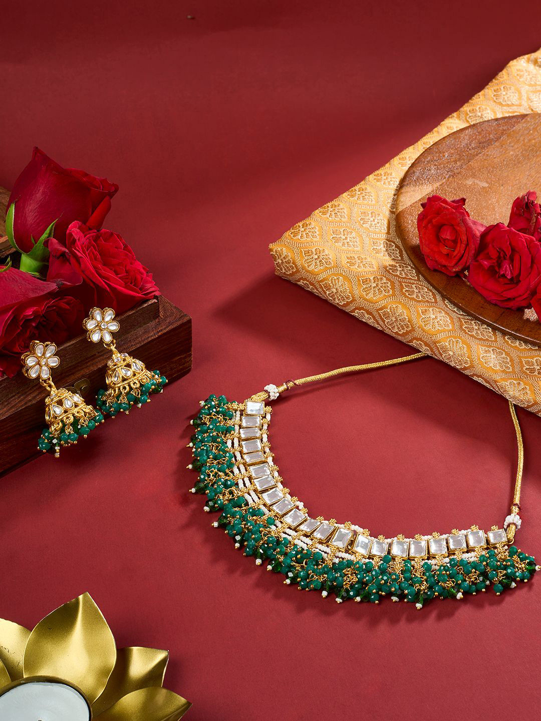 TEEJH Gold-Plated Tithi Beaded Jewellery Set