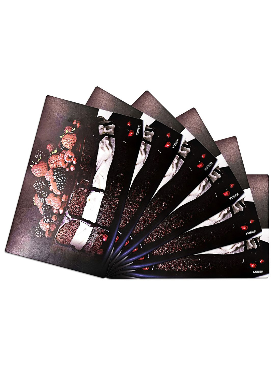 Kuber Industries 6-Pcs Brown Printed Fridge Mat
