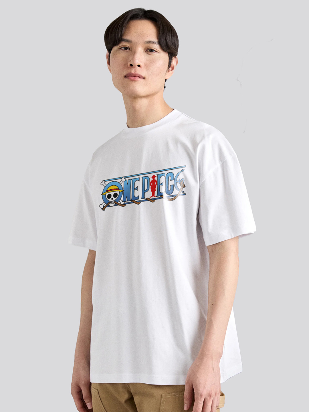 The Korhean Store Unisex One Piece Logo Anime Streetwear Regular Fit Graphic Printed Cotton Tshirt