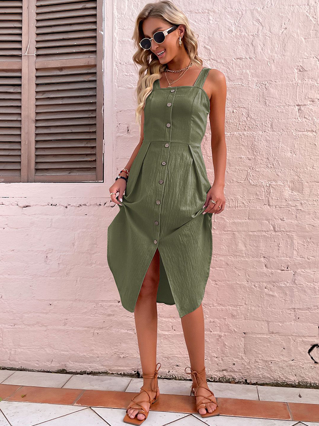 JC Mode Pinafore Midi Dress