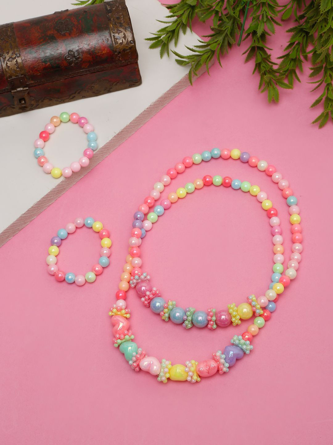 Stoln Girls Set of 2 Beaded Necklace and Bracelet Set
