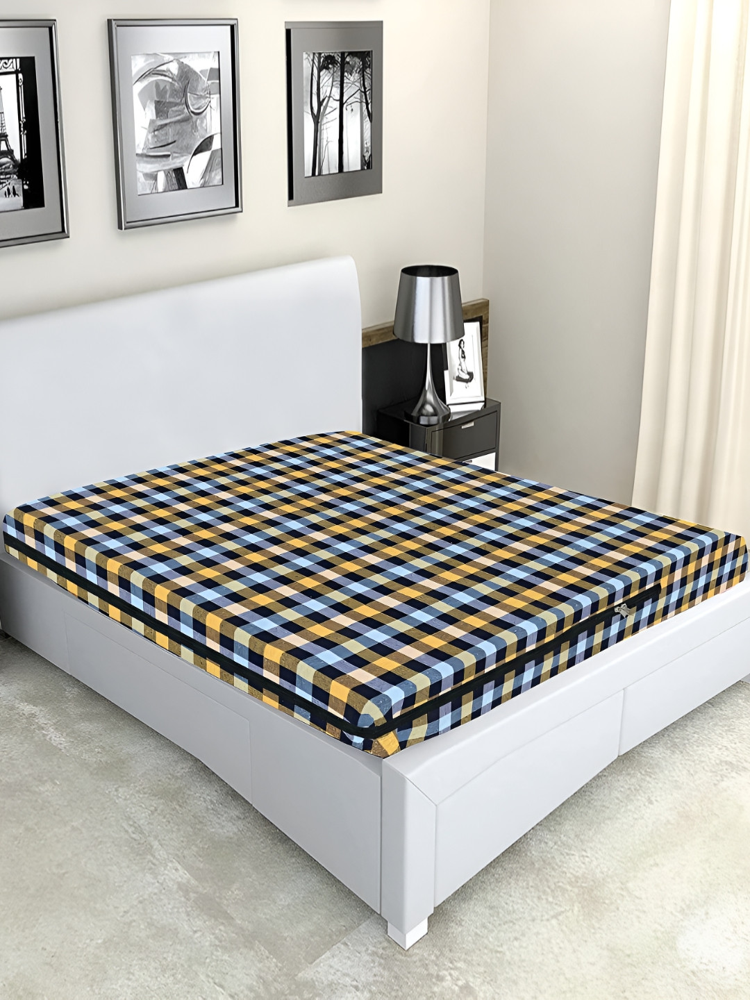 Star Weaves Blue Cotton Dust Mite Barrier Mattress Protector