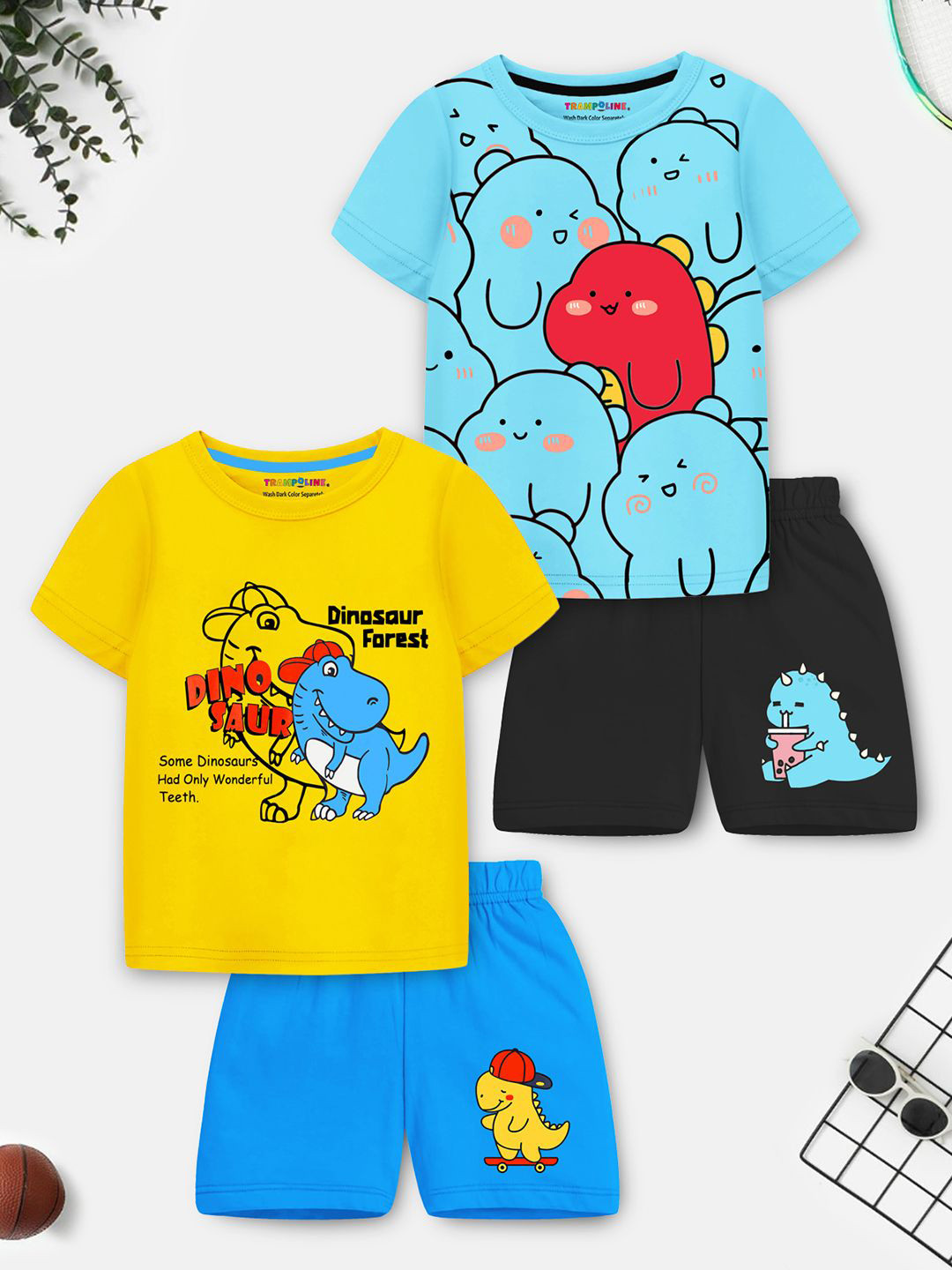 YK X Trampoline Unisex Kids Printed T-shirt with Shorts