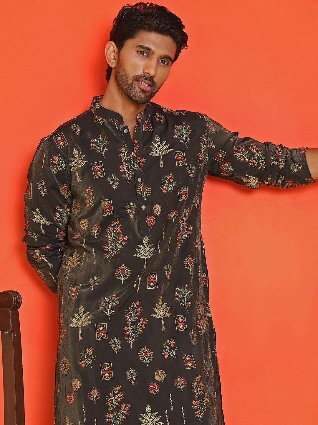Jompers Men Floral Printed Floral Kurta
