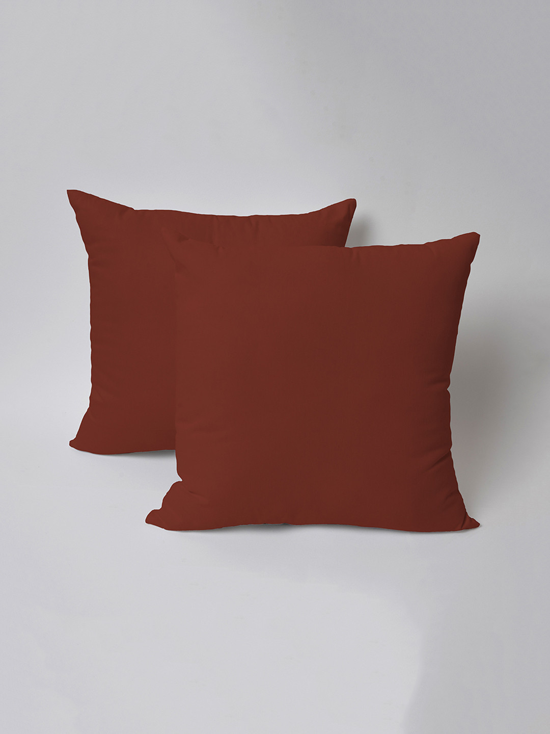 SKANDA FAB Brown 2 Pieces Pure Cotton Square Sofa Cushions