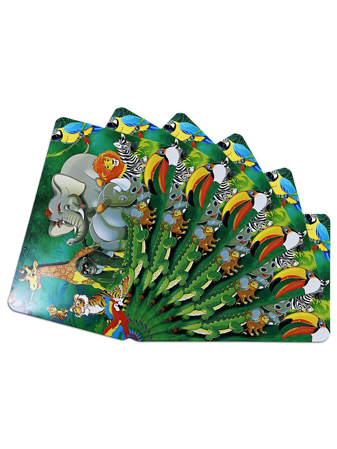 Kuber Industries 6-Pcs Green & Blue Printed Fridge Mat