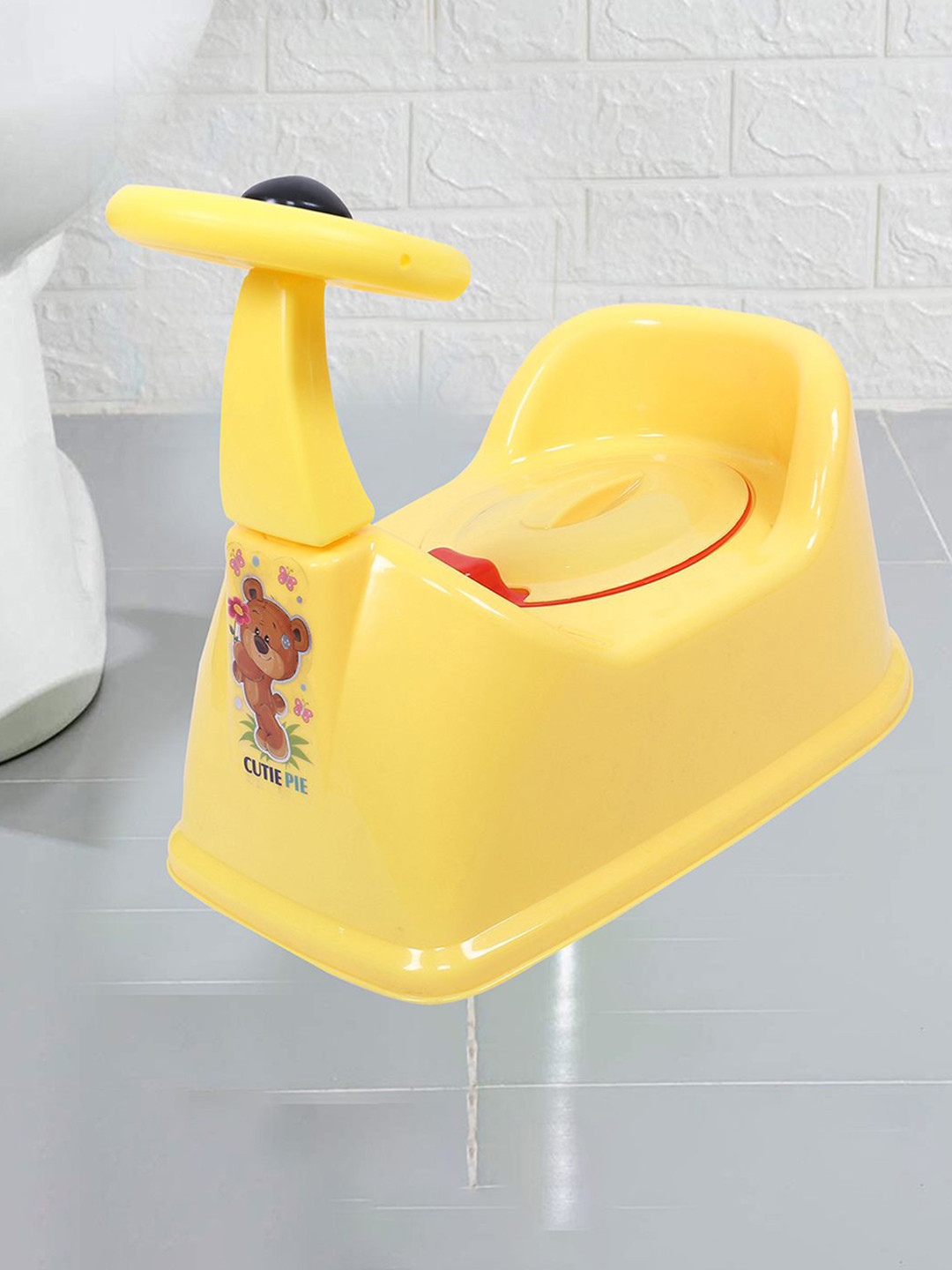 Kuber Industries Plastic Baby Potty Toilet Training Seat- Yellow