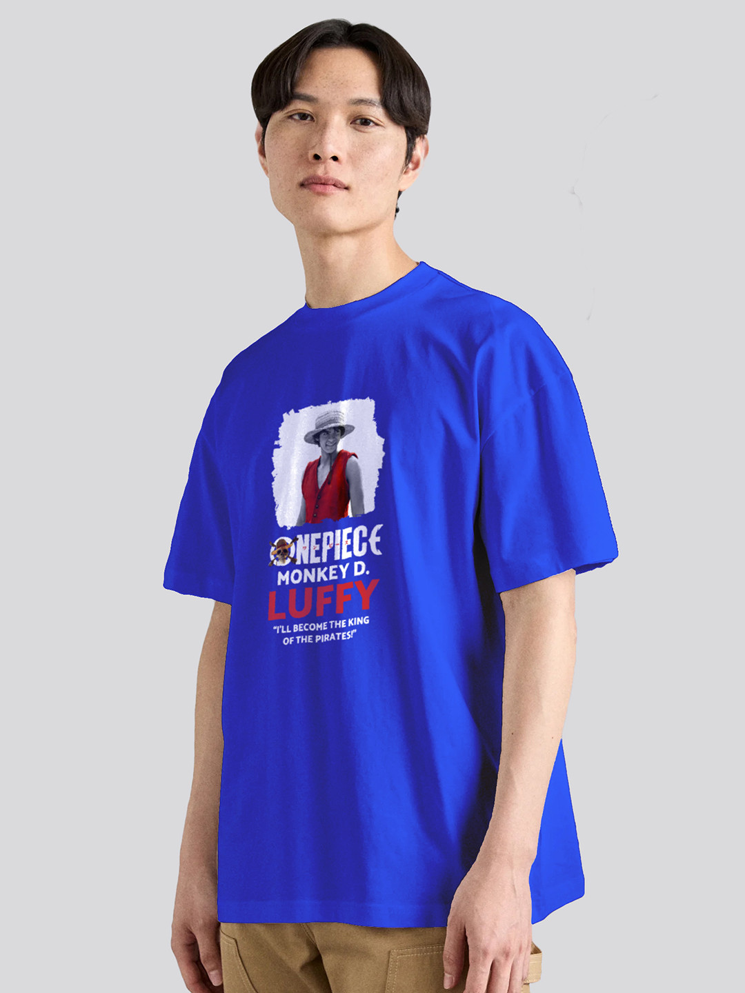 The Korhean Store Unisex One Piece Luffy Pirate Anime Streetwear Regular Fit Graphic Printed Cotton Tshirt