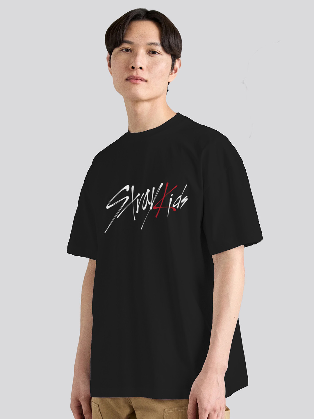 The Korhean Store Unisex StrayKids Logo Streetwear Regular Fit Graphic Printed Cotton Tshirt