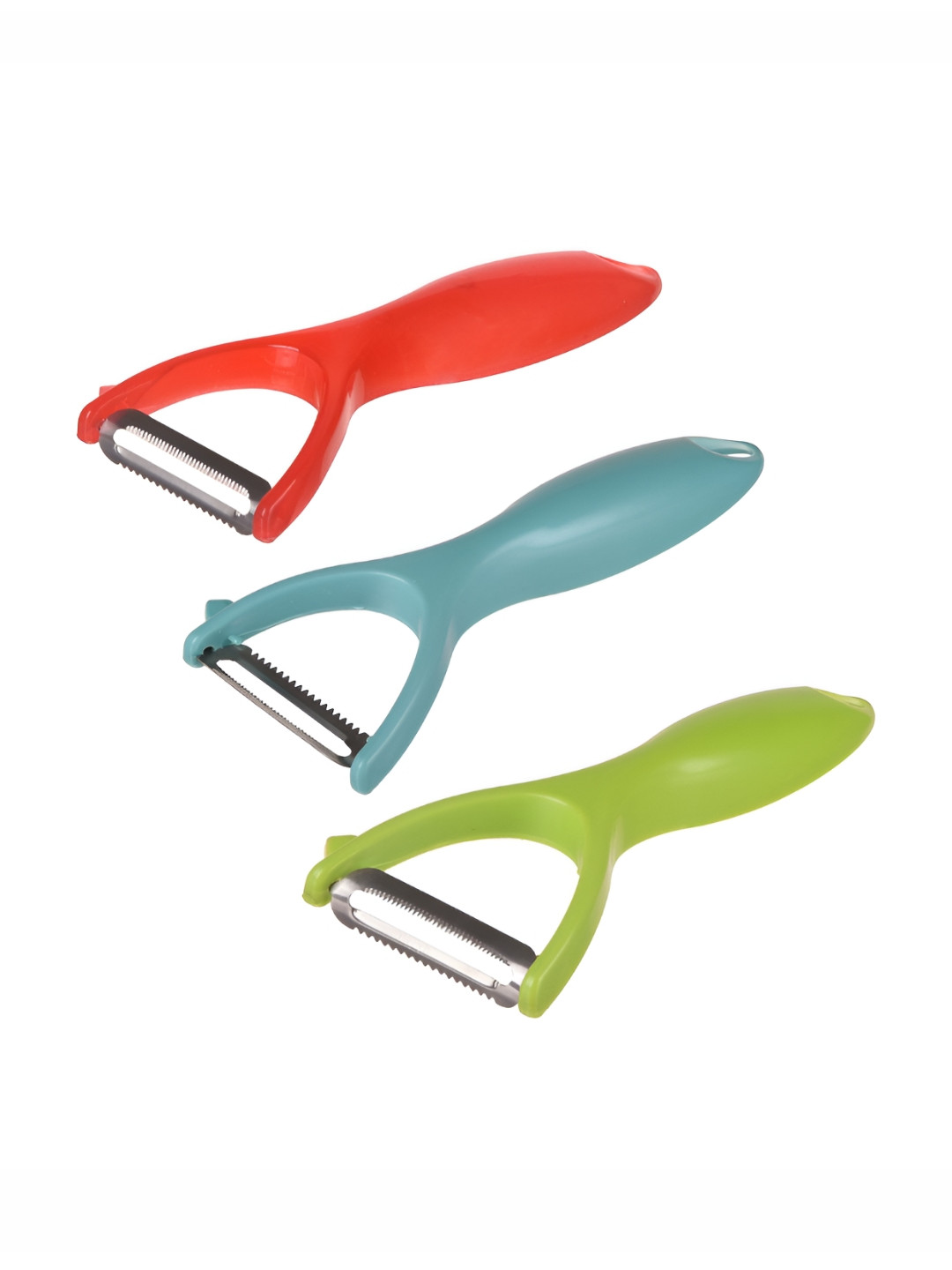 Kuber Industries Pack Of 3 Red & Green Y Shaped Sharp Peeler