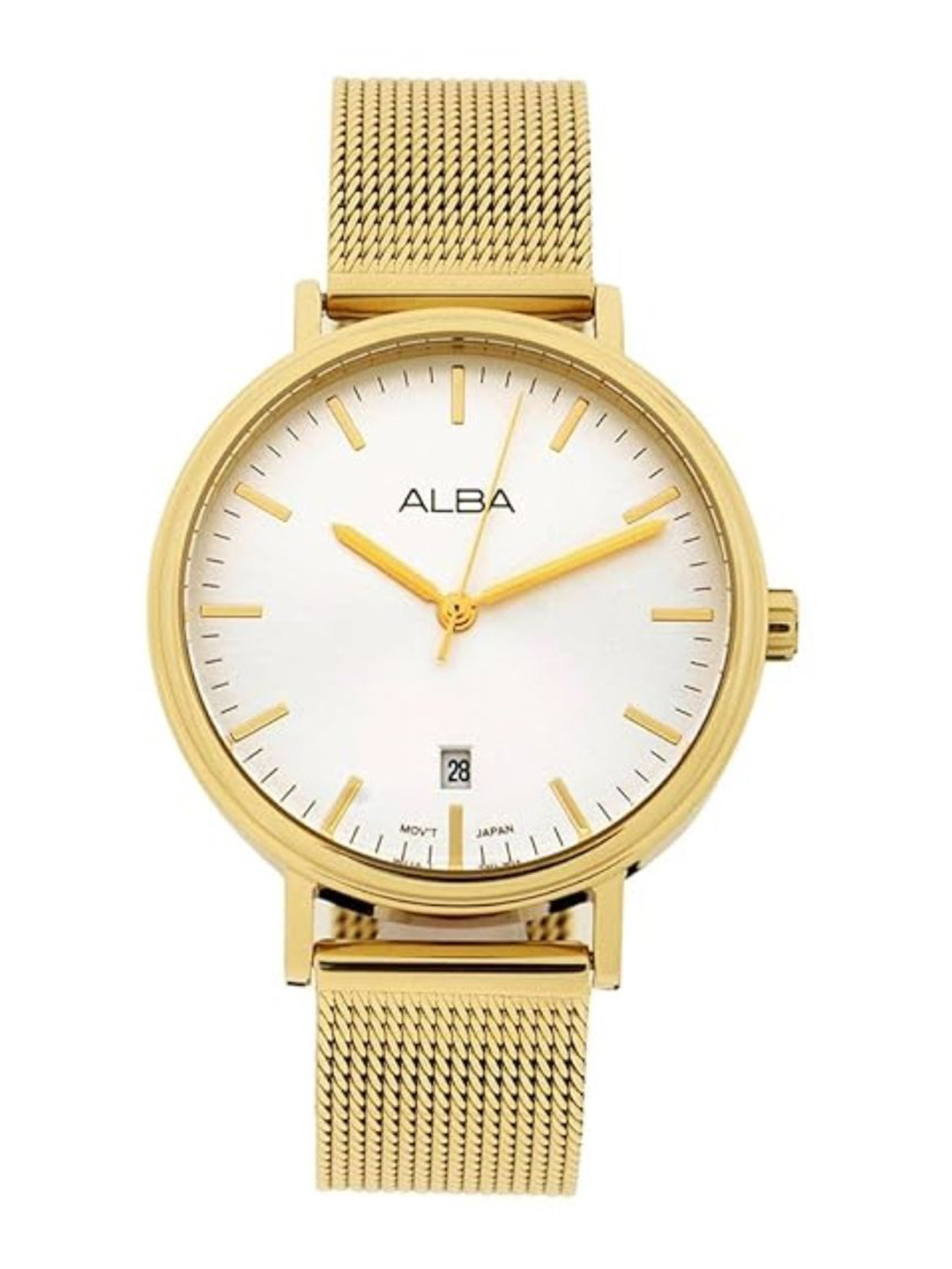Alba by seiko Golden White Dial Watch AG8N80X1