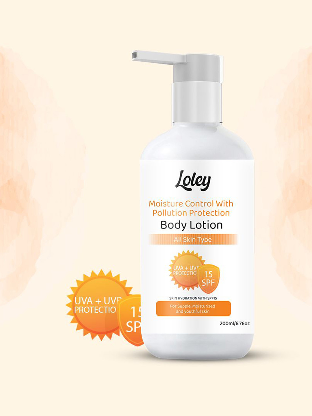 LOLEY Pollution Protection Body Lotion For Skin Hydration With SPF 15 - 200 ml