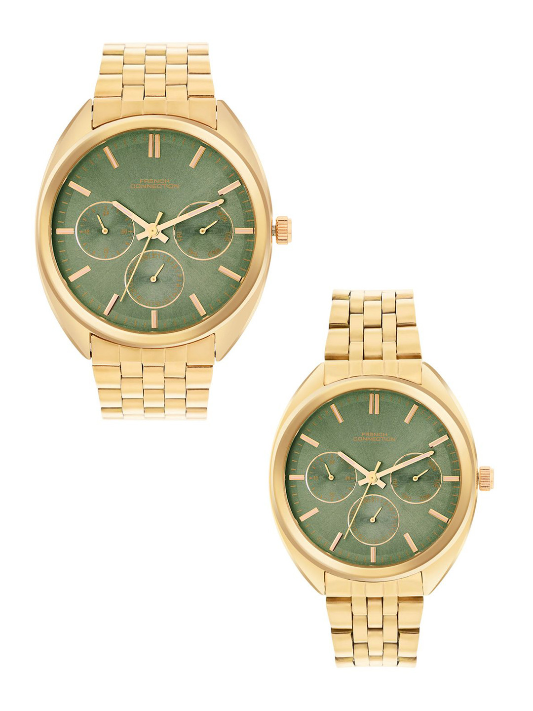 French Connection Analogue Multi Function Couple Watches FCN0113GM