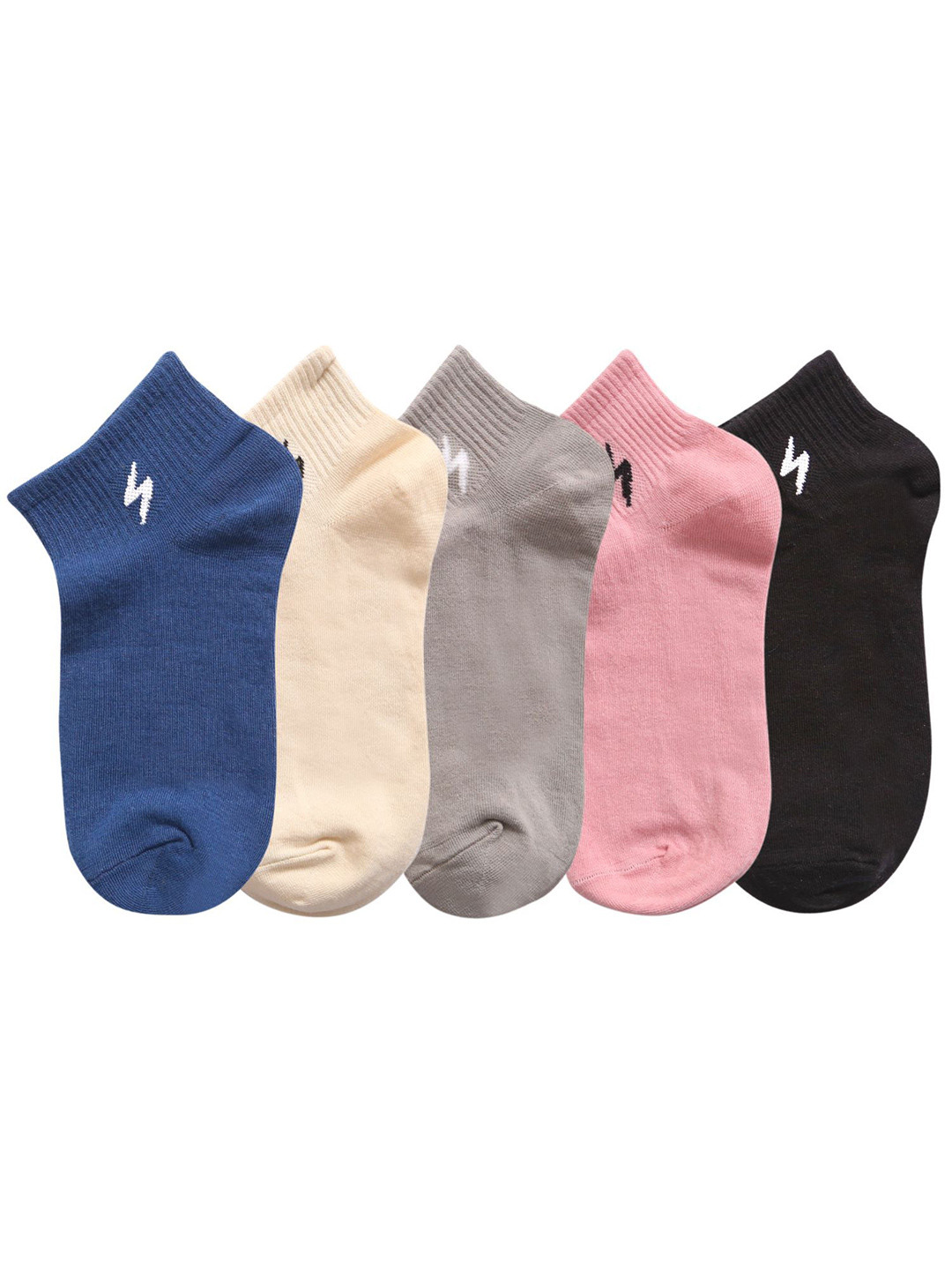 N2S NEXT2SKIN Women Pack Of 5 Assorted Sneaker-Length Socks