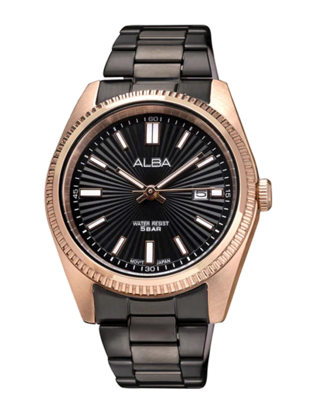 Alba by seiko Black & Gold Patterned Dial-AH7CW4X1