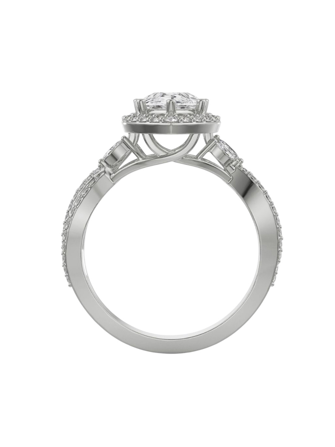 Emori Yasmine Marquise Engagement Lab Diamond Ring in 18KT Gold