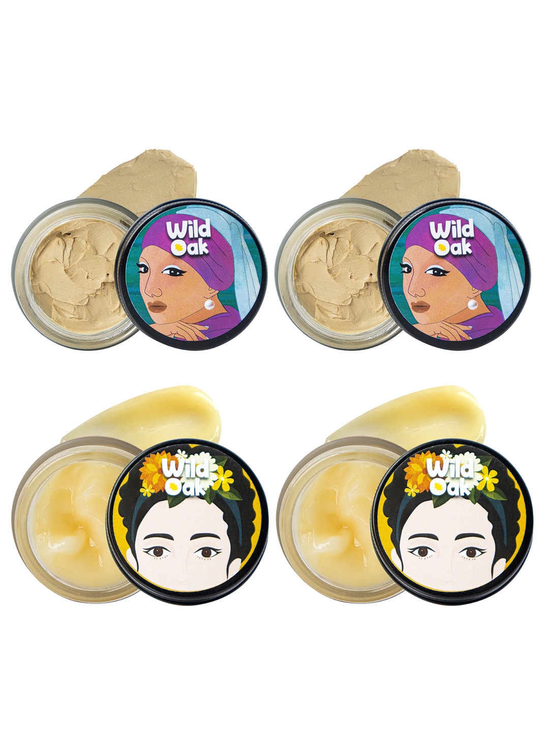 Wild Oak Set of 2 Under Eye Mask & 2 Under Eye Gel for Dark Circles & Puffiness - 50g each