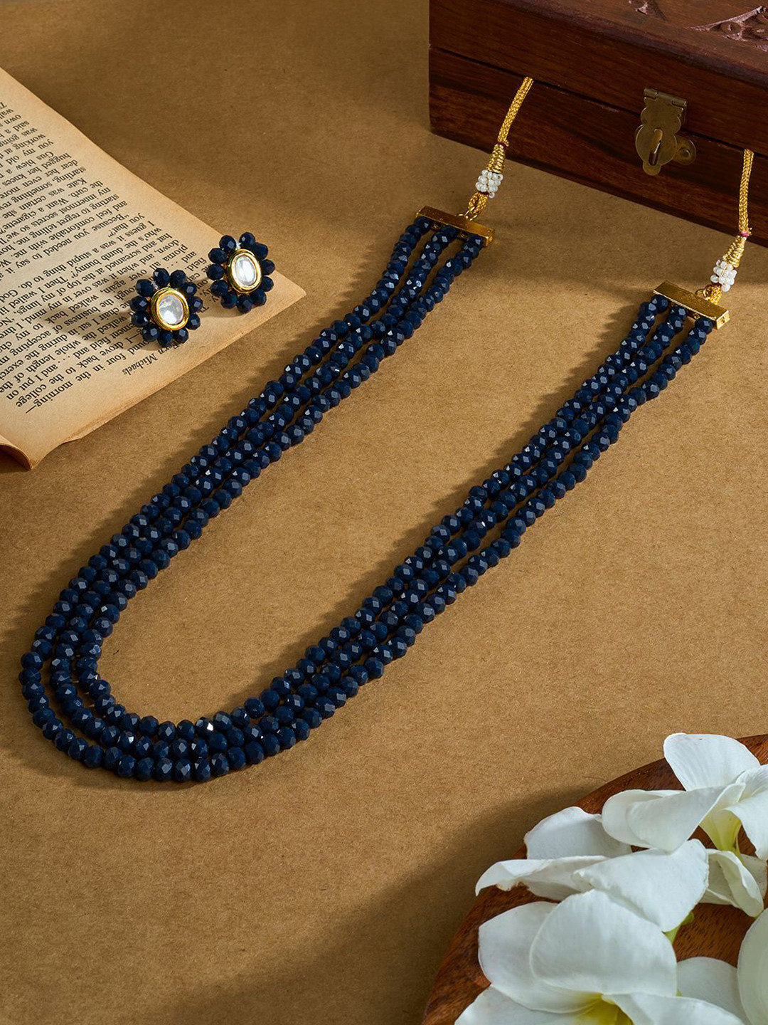 TEEJH Gold-Plated Nithila Beaded Jewellery Set