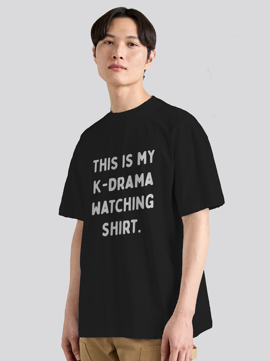 The Korhean Store Unisex This is My K-Drama Watching Streetwear Regular Fit Graphic Printed Cotton Tshirt