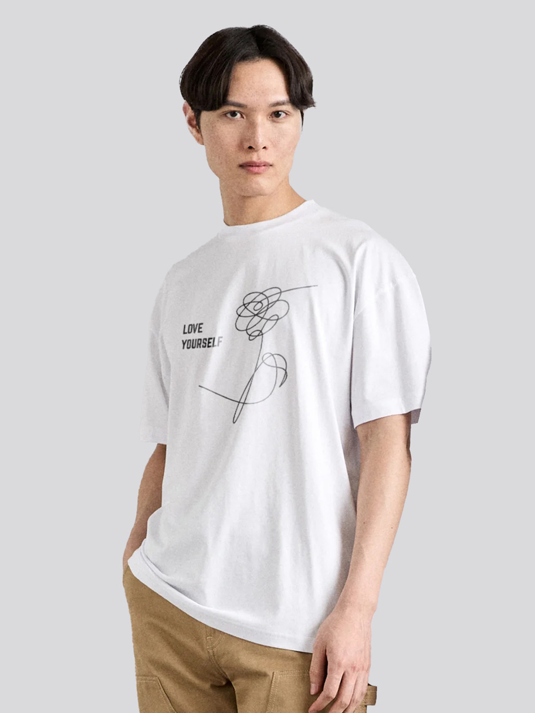 The Korhean Store Unisex BTS Love Yourself Streetwear Regular Fit Graphic Printed Cotton Tshirt