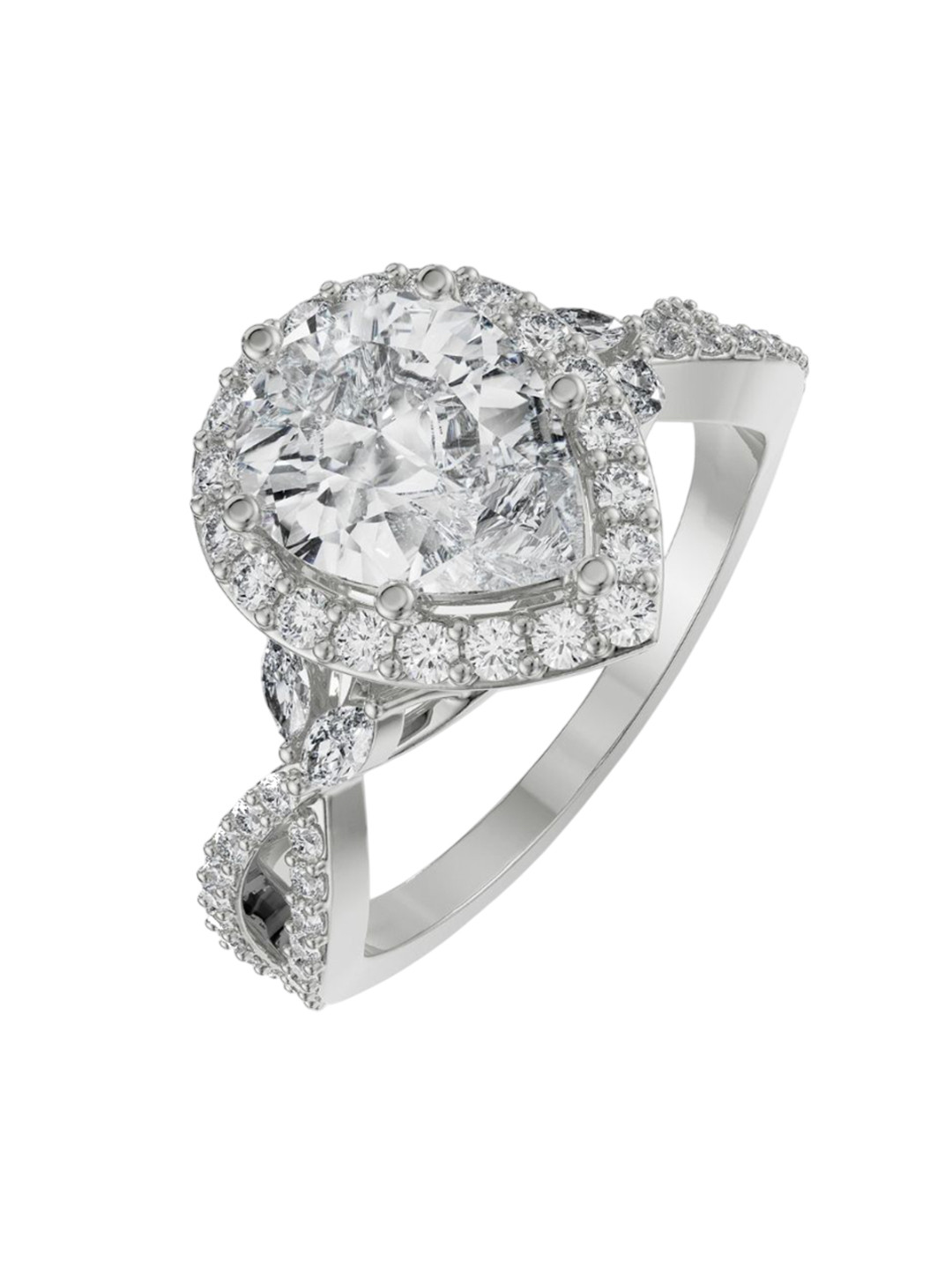 Emori Yasmine Marquise Engagement Lab Diamond in 14KT Gold Ring