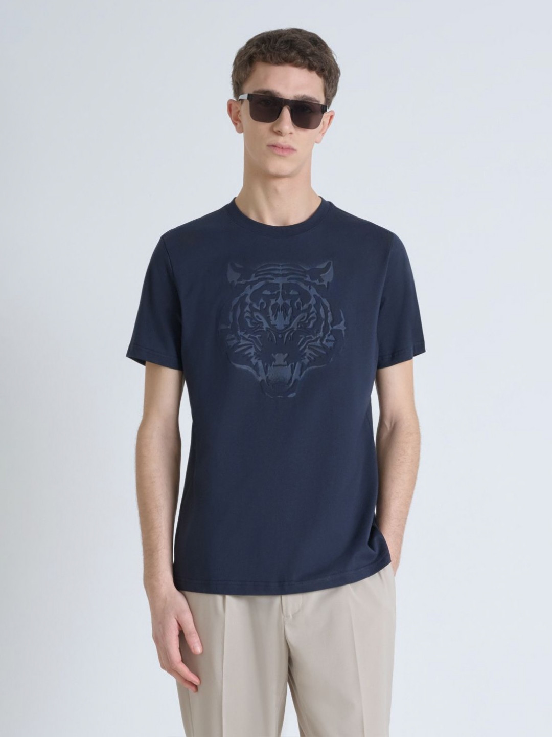 Antony Morato Men Printed Pure Cotton Raw Edge T-shirt