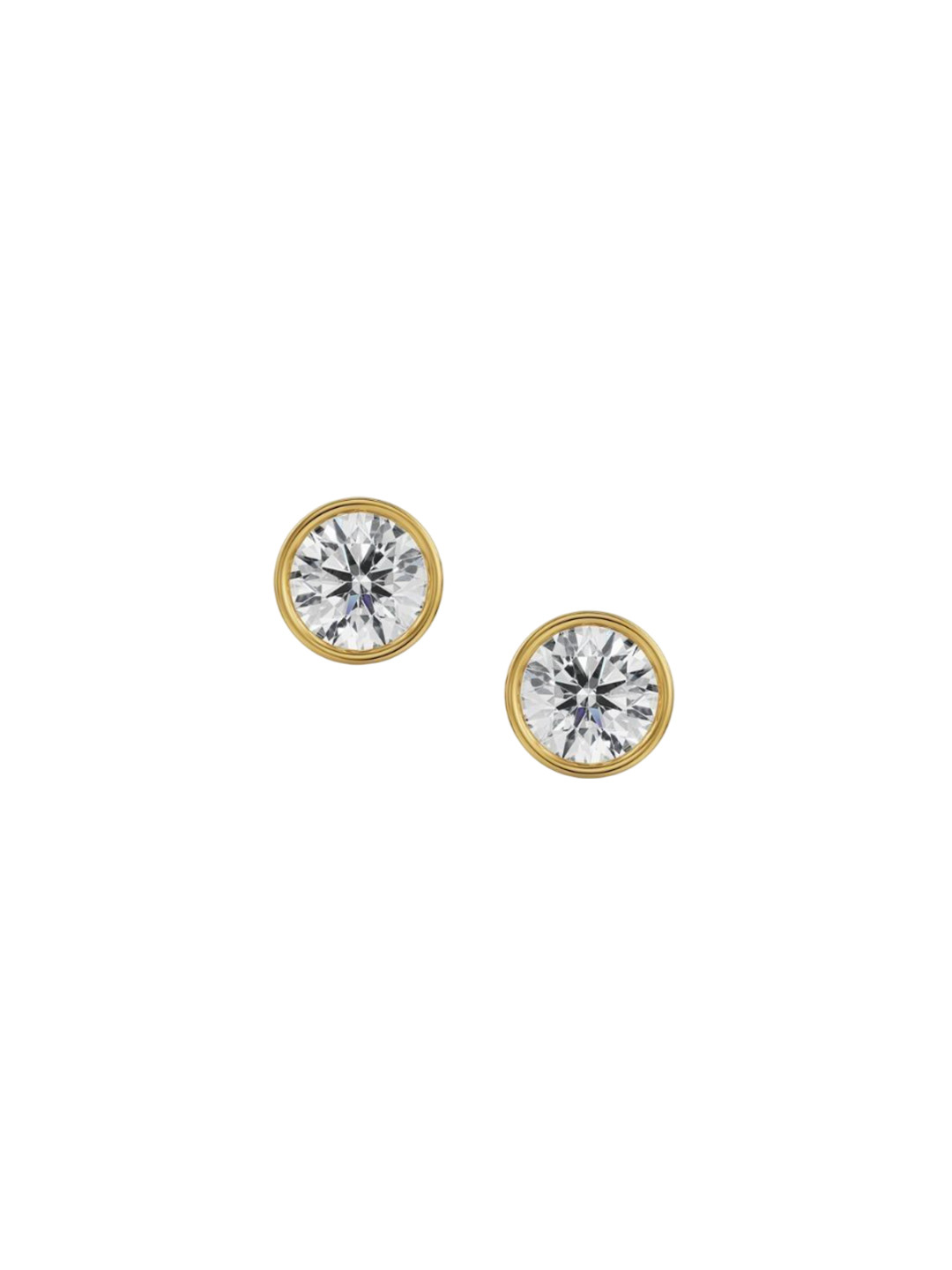 Emori 0.5 CT Classic Bezel Solitaire Lab Diamond in 14KT Gold Earring