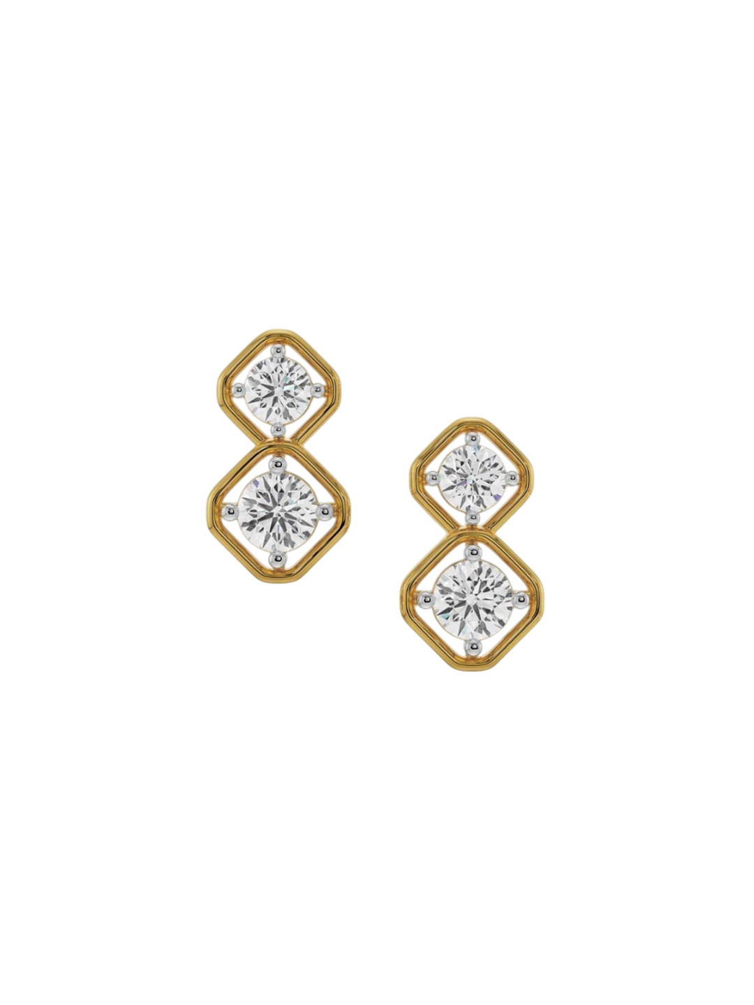 Emori Interwined Encrusted Drops Lab Diamond Earring in 18KT Gold