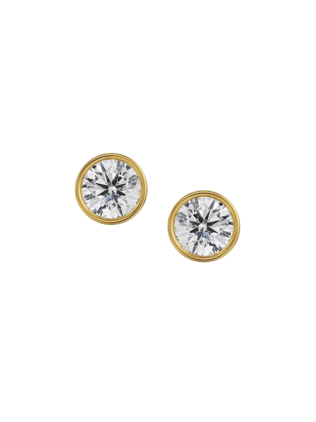 Emori 1 CT Classic Bezel Solitaire Lab Diamond Earring in 18KT Gold