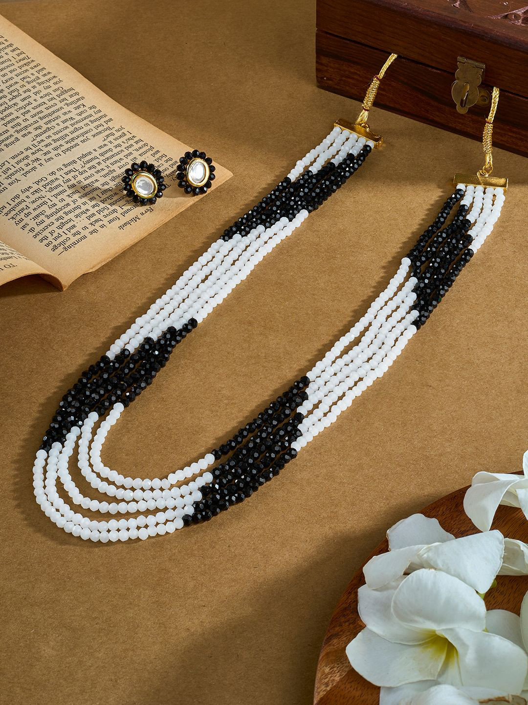 TEEJH Gold-Plated Anmol Beaded Jewellery Set