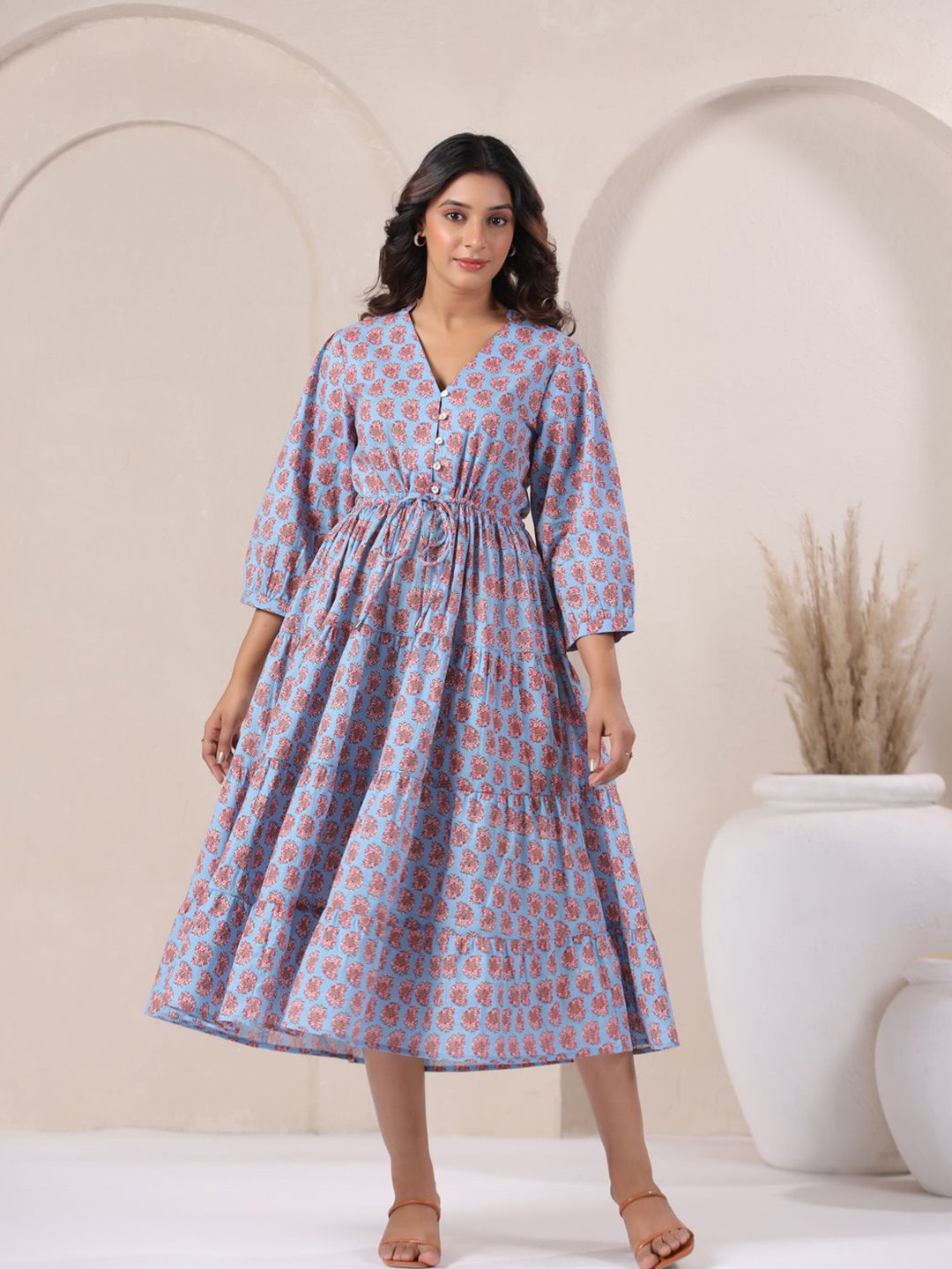 Zenava by Myntra Print Fit & Flare Maxi Dress
