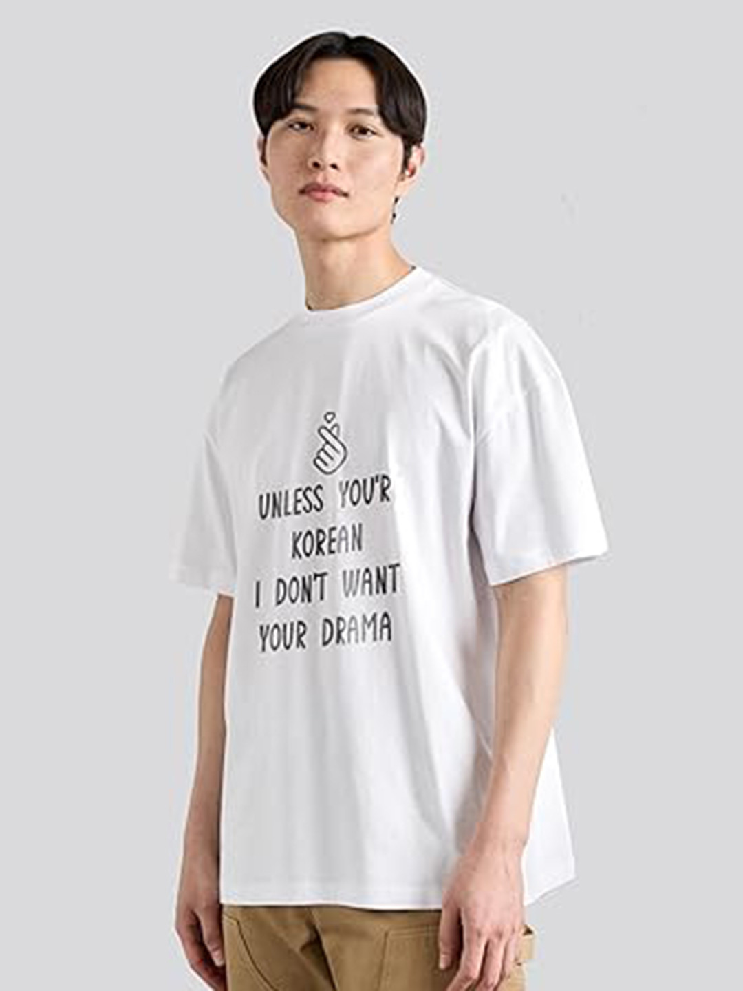 The Korhean Store Unisex Don't Want Your Drama Watching Streetwear Regular Fit Graphic Printed Cotton Tshirt