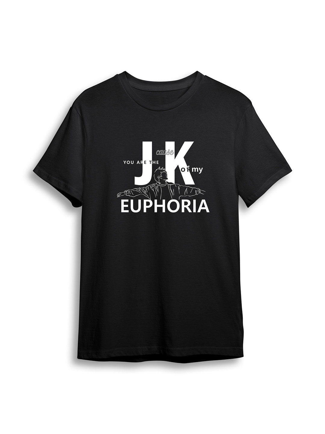 The Korhean Store Unisex BTS JK Euphoria Streetwear Regular Fit Graphic Printed Cotton Tshirt