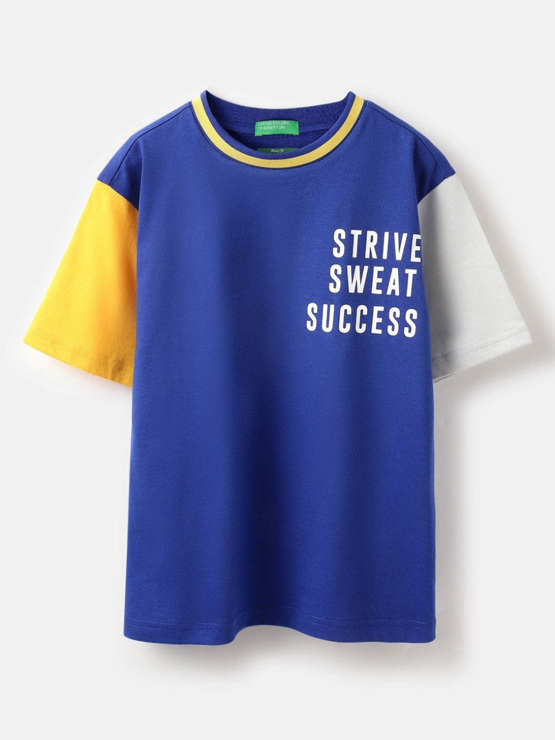 United Colors of Benetton Boxy Fit Round Neck Colorblock T-shirt