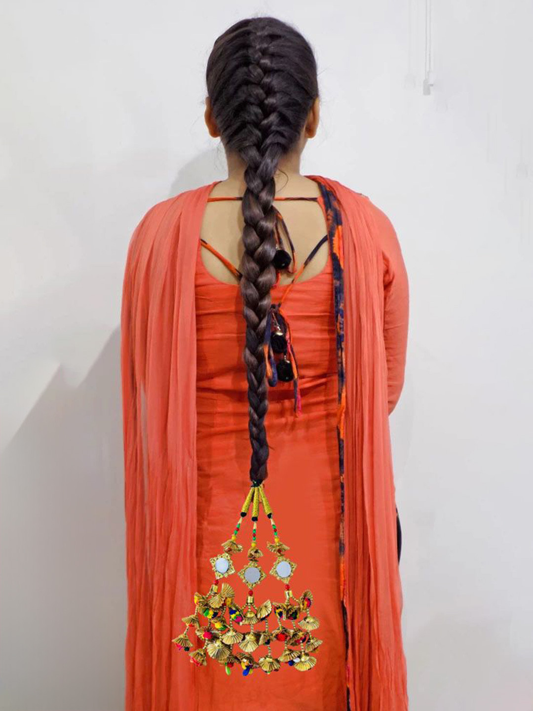 BAESD Women Elegant Mirror Zari Punjabi Choti Paranda