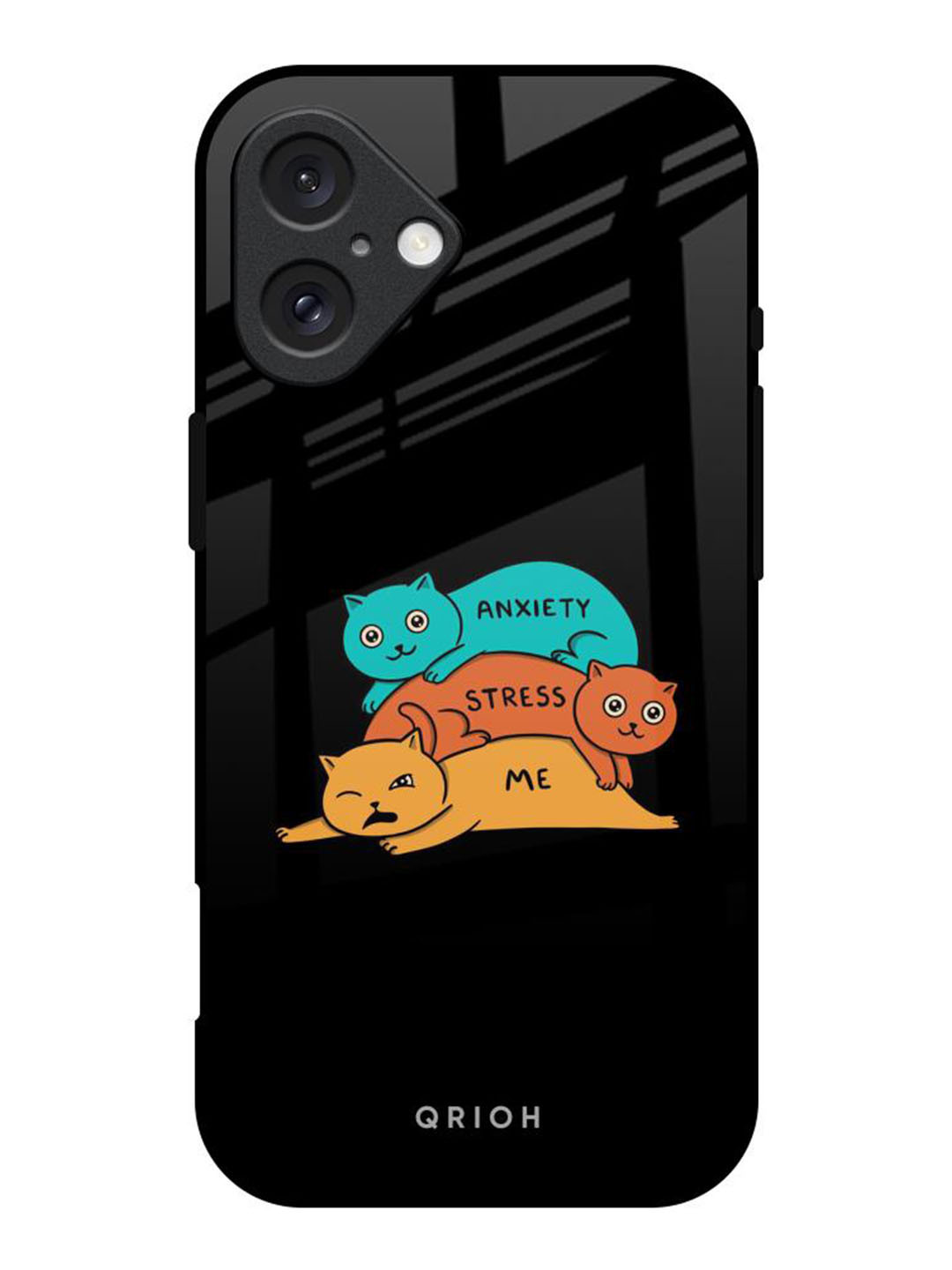 QRIOH Anxiety Stress Real Printed iPhone 16 Back Case