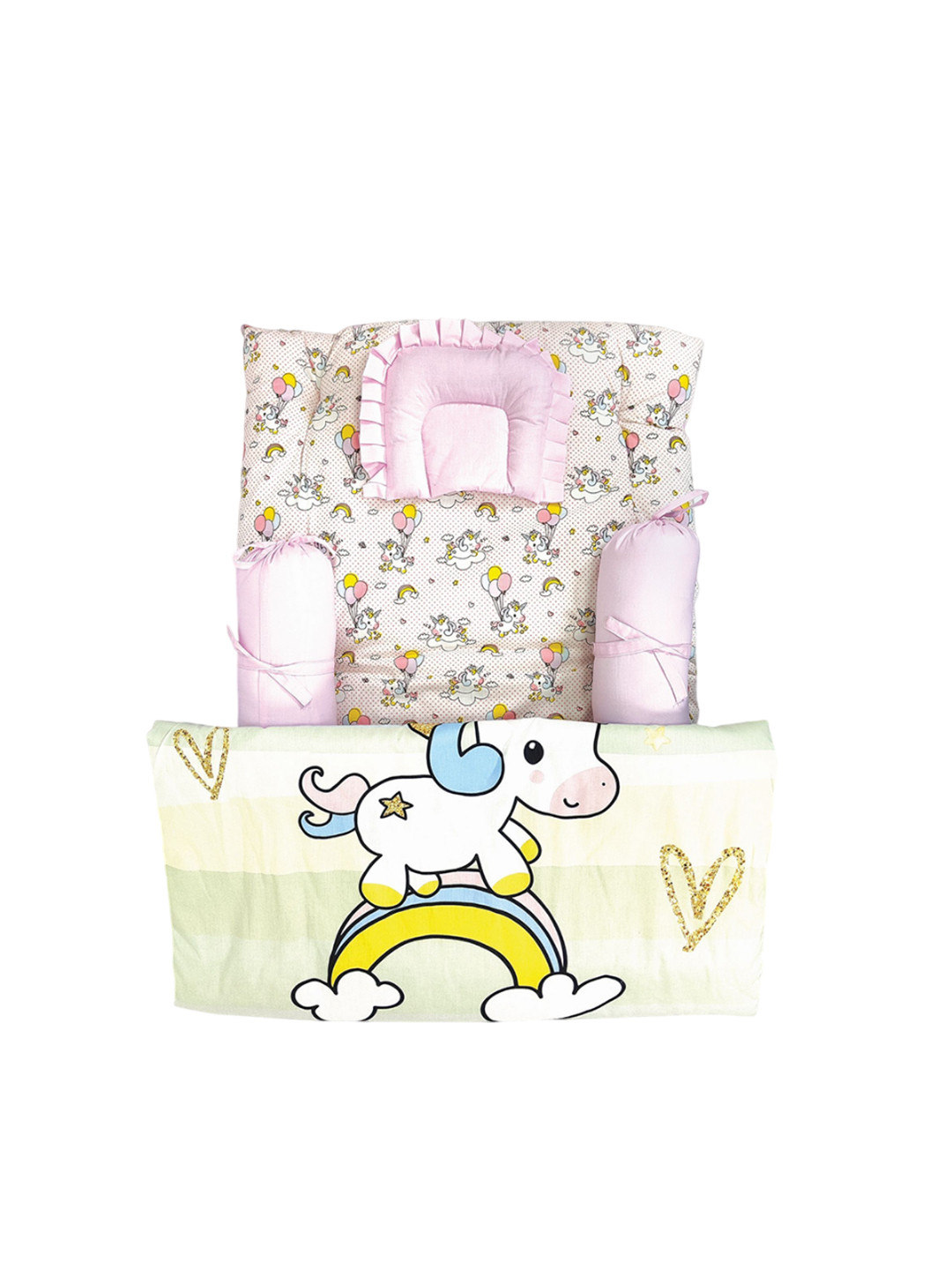 Nuluv Infants 5-Pcs Unicorn Printed Pure Cotton Gadda Set