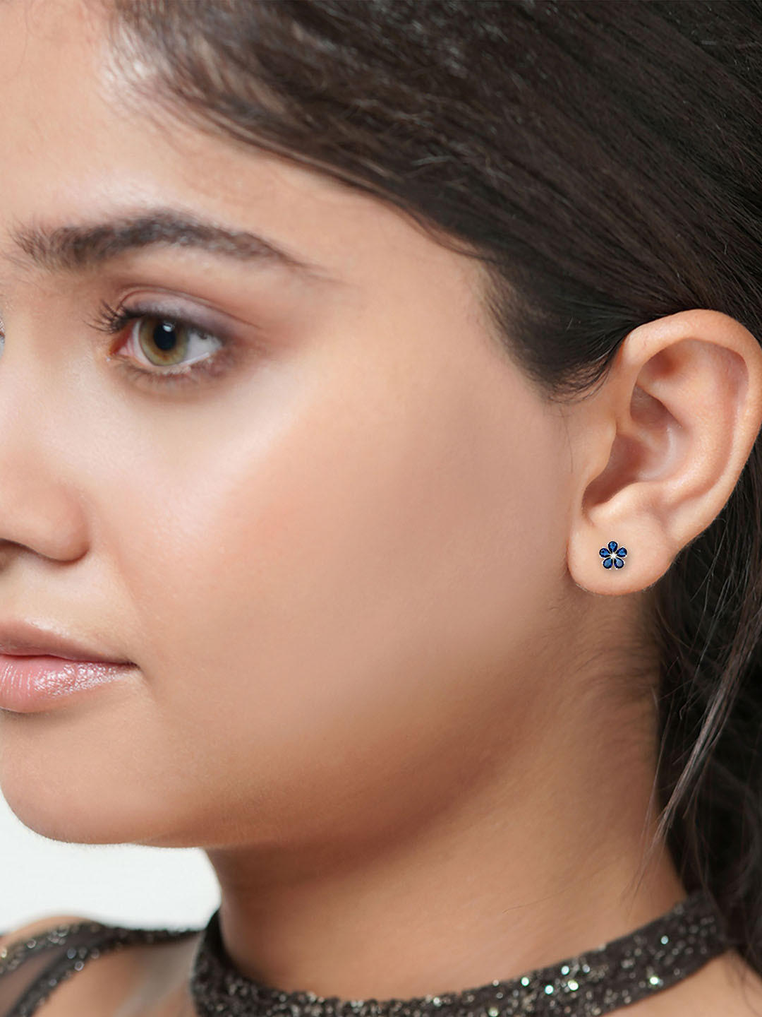 BHIMA 925 Sterling Silver Petal Pop Stone Stud Earrings