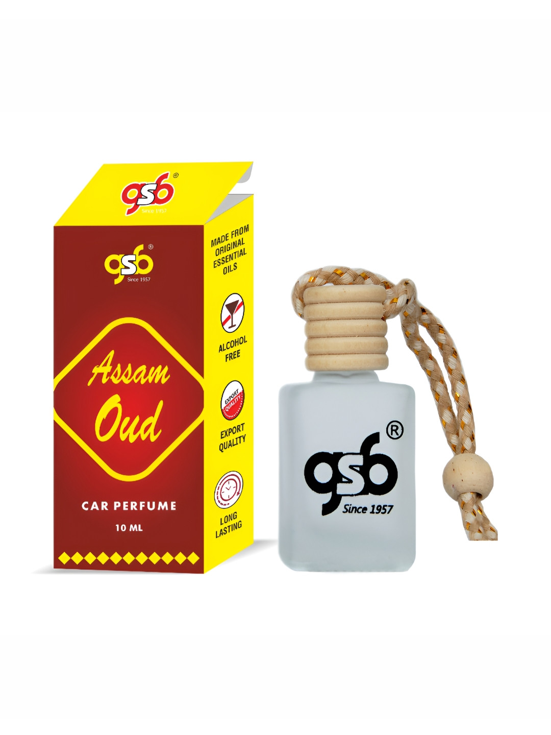 GSB Transparent Assam Oud Hanging Car Air Freshener - 10 ml